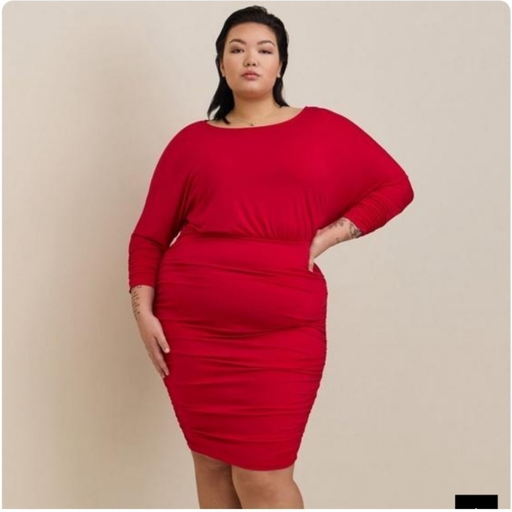 NWT Torrid Mini Studio Knit Shirred Dresss